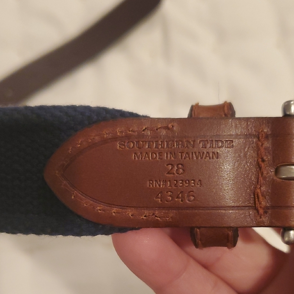 Men's Navy and Brown Belt - Picture 2 of 6